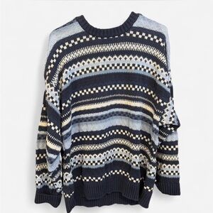 Woolrich Men's Striped Crewneck Sweater - Navy and Cream